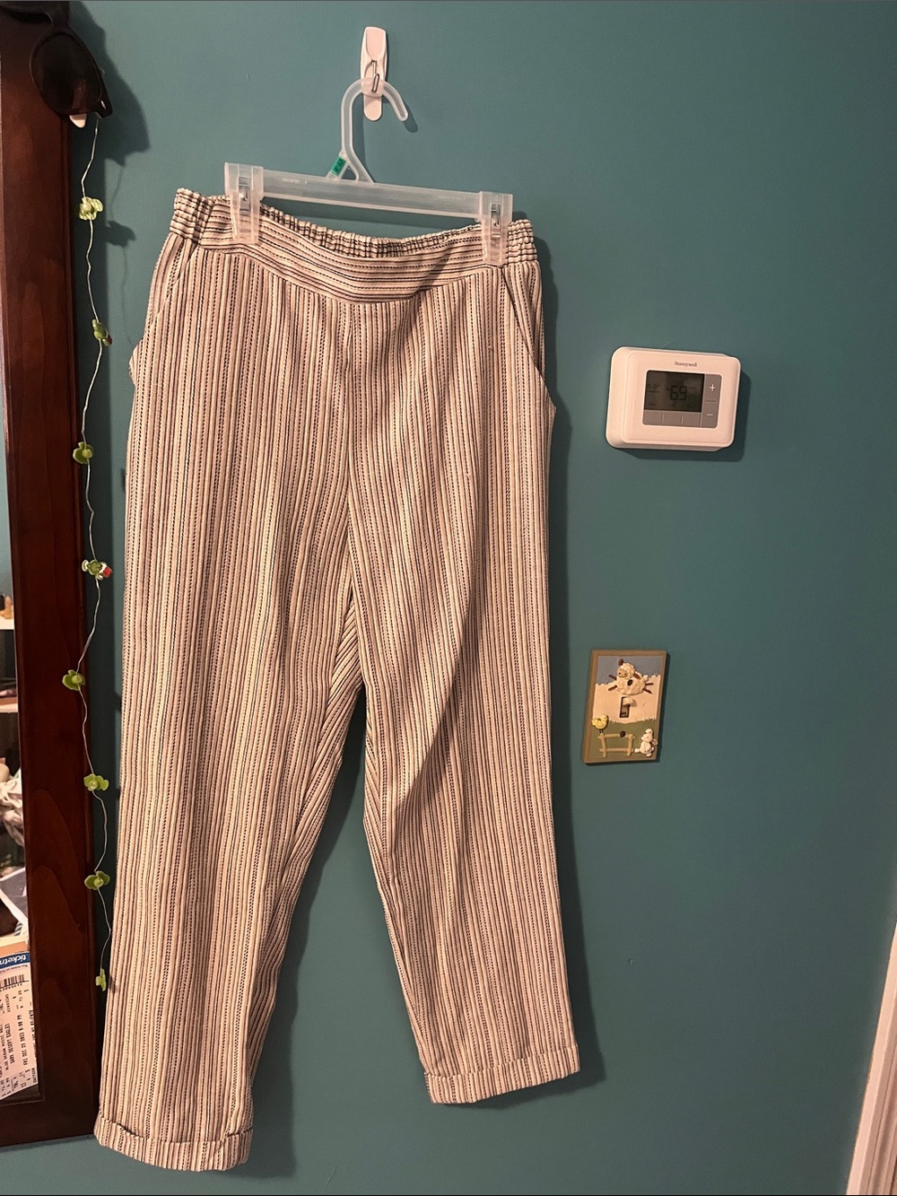 Sienna Sky Cream and Black Striped Cropped Pants